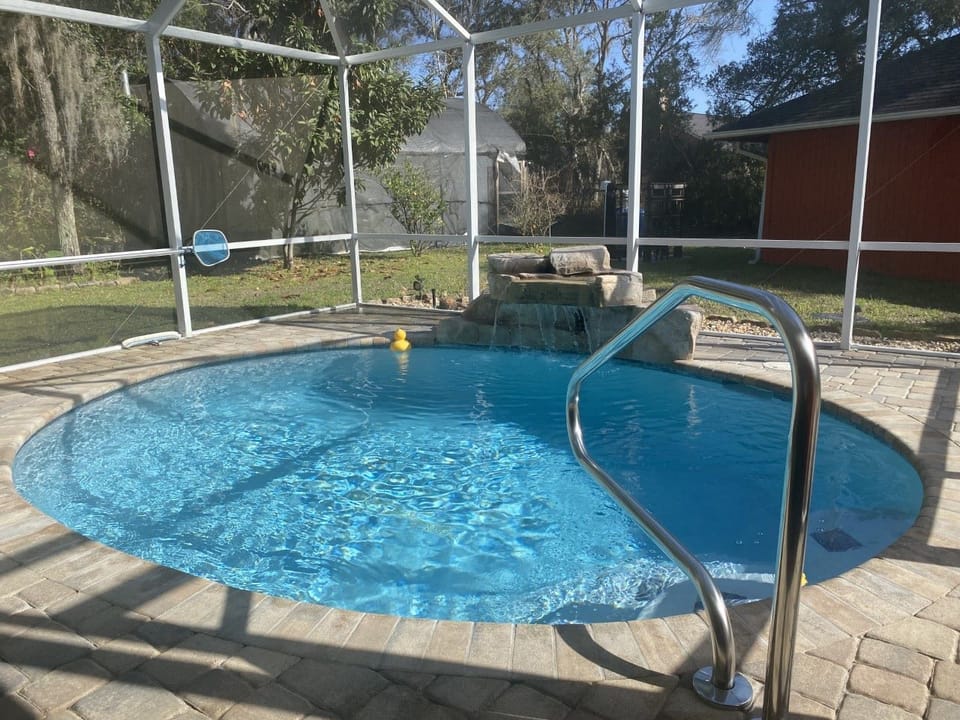The pool waterfall runs from 8AM to 8PM and is so relaxing.