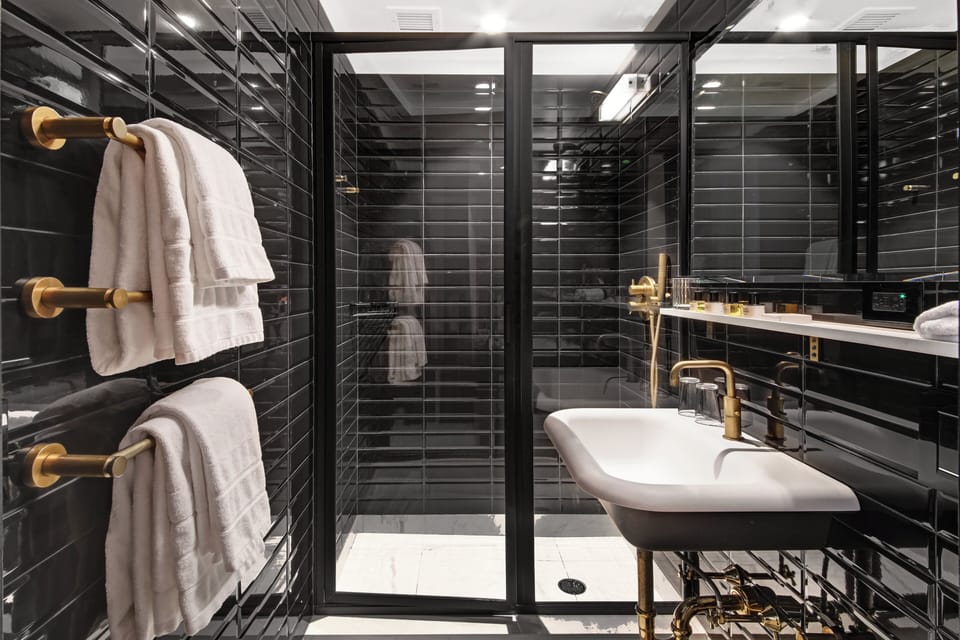 Hair dryer, bathrobes, slippers, towels