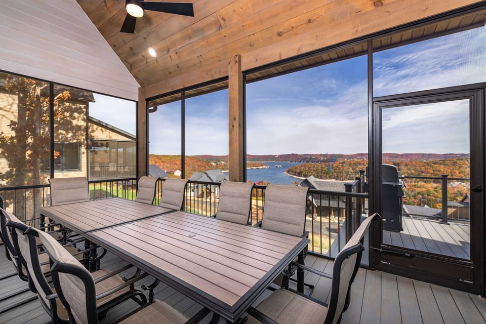 More dining space on the screened in deck.
