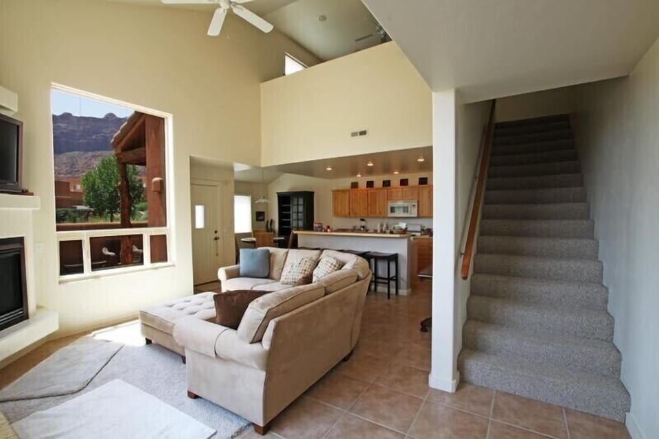 living, kitchen, and dining area 