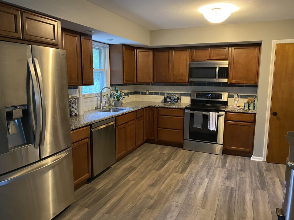 Kitchen located in the upper level