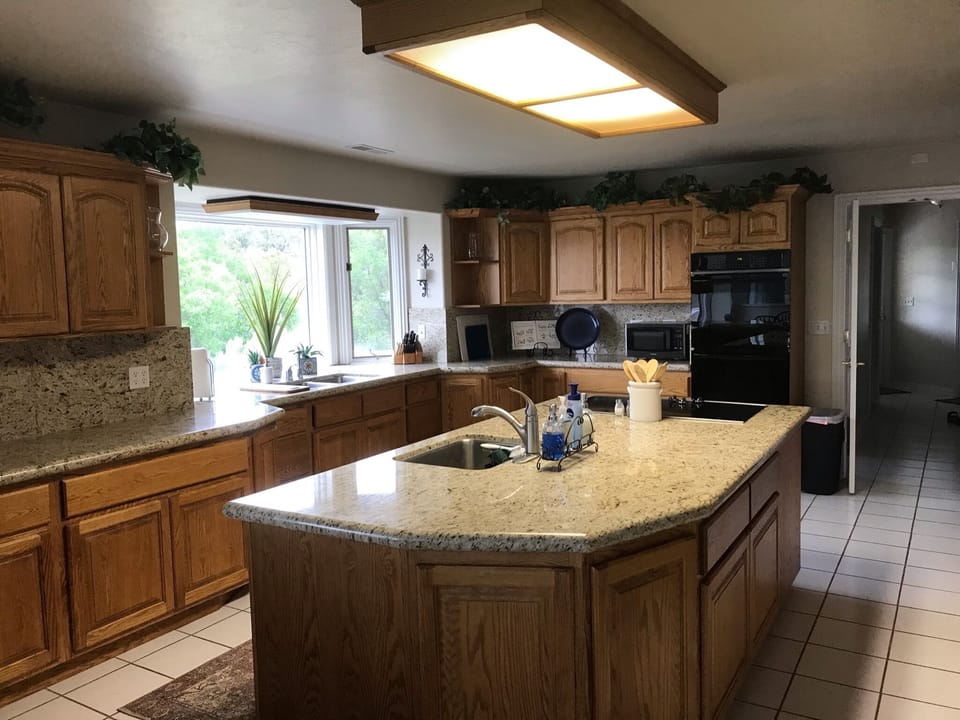 large kitchen stocked with everything needed for large groups