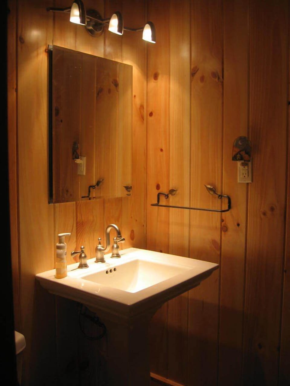 Full bathroom with shower recently restored.