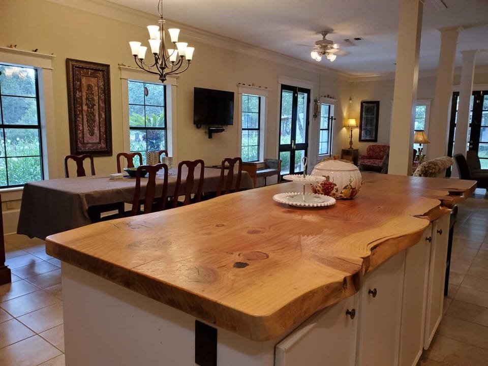 Enormous Kitchen island and dining table. Conversations!