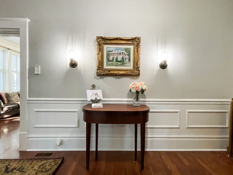 Historic Mill Haus has amazing hand painted artwork that gives this century old house it charm.