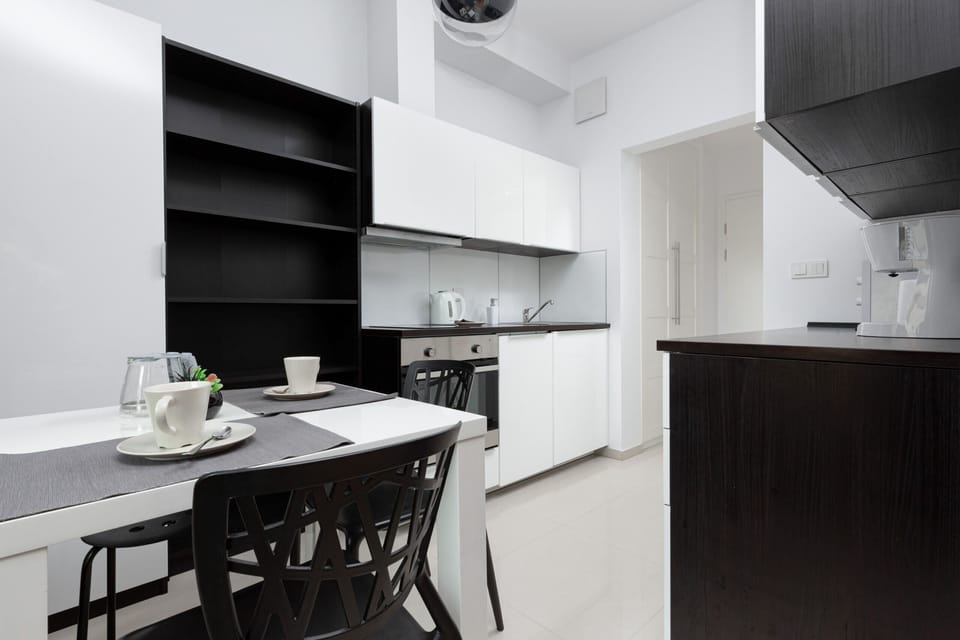 A close-up of a kitchen area with neatly arranged appliances.