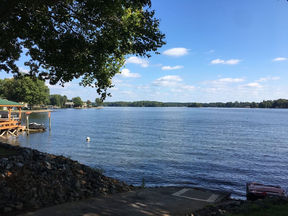 This is a view to the left standing at the fire pit