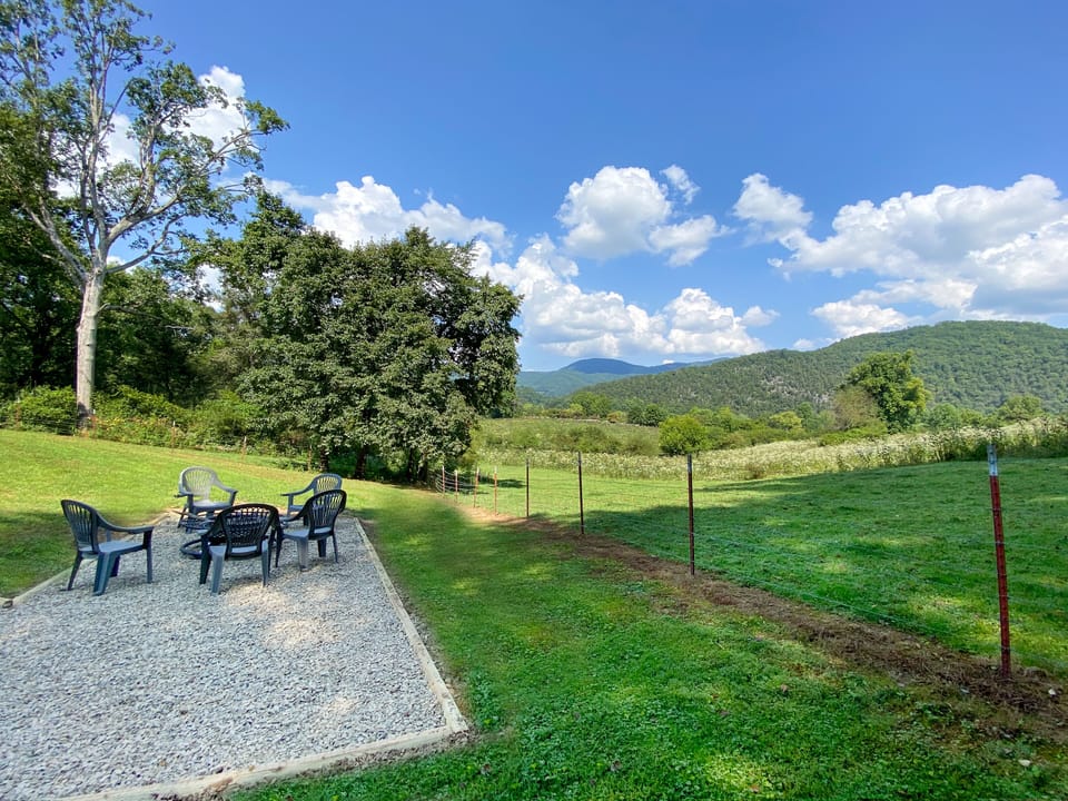Fire pit area with amazing view