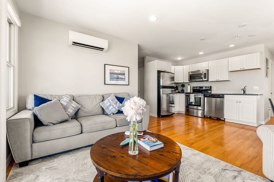 Living room with Cape Cod Bay views