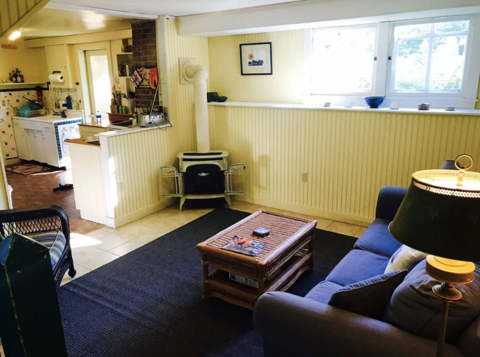 Living room opens to the kitchen. 