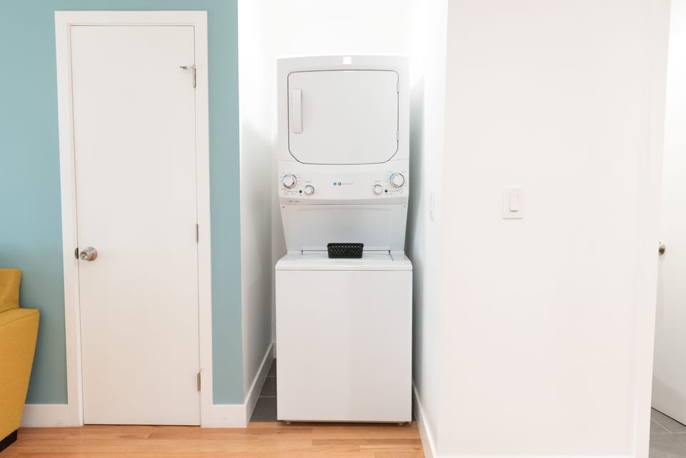 Washer and Dryer available with complimentary laundry pods
