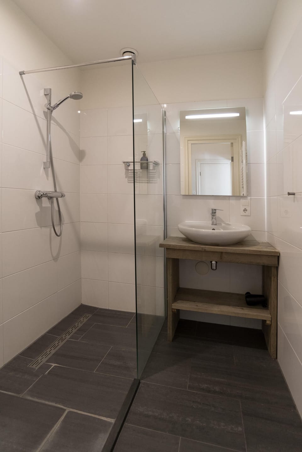 Bathroom - walk-in shower & washbasin 
