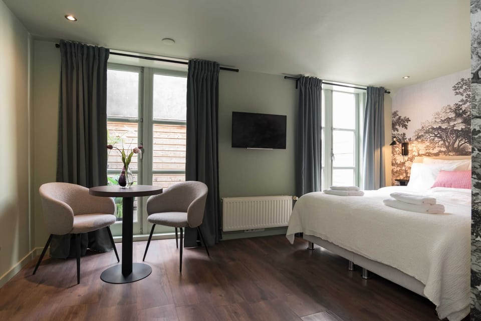 Bed and seating area