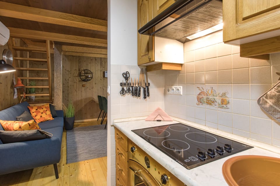 Kitchen and sofa