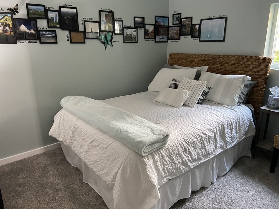Queen bed with jack n jill bath attached