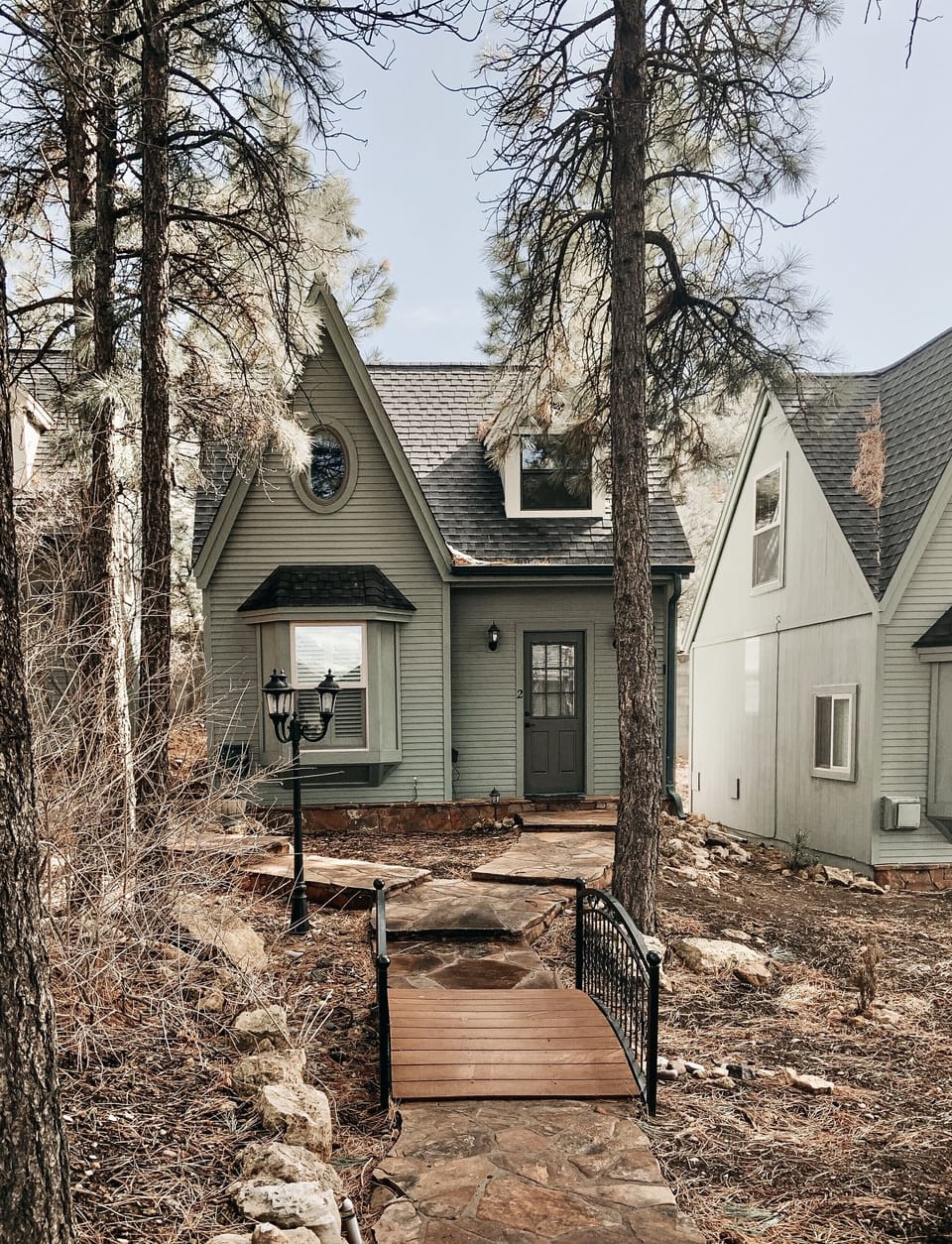 Cottage chalets tucked away in the pines at BellaVue Estate.