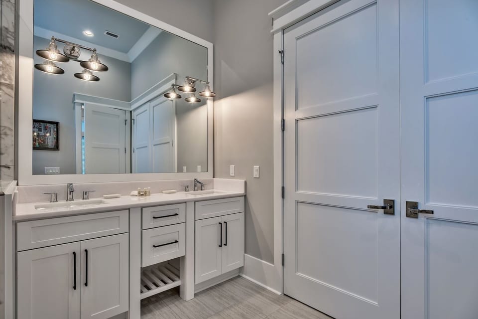 Private Bath with Double Vanity and Walk In Shower