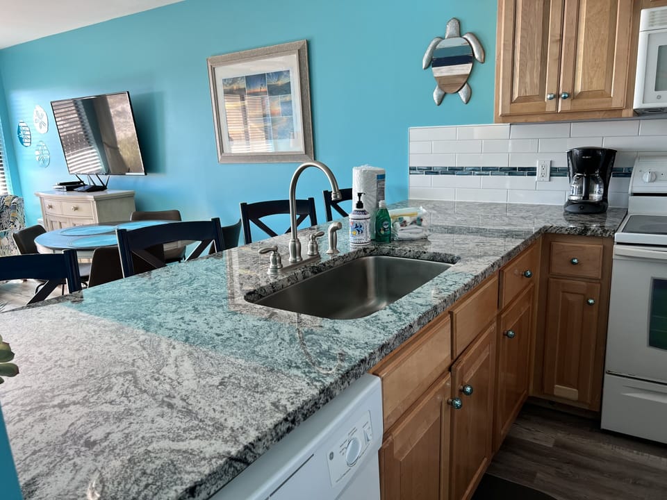 Open kitchen to living area