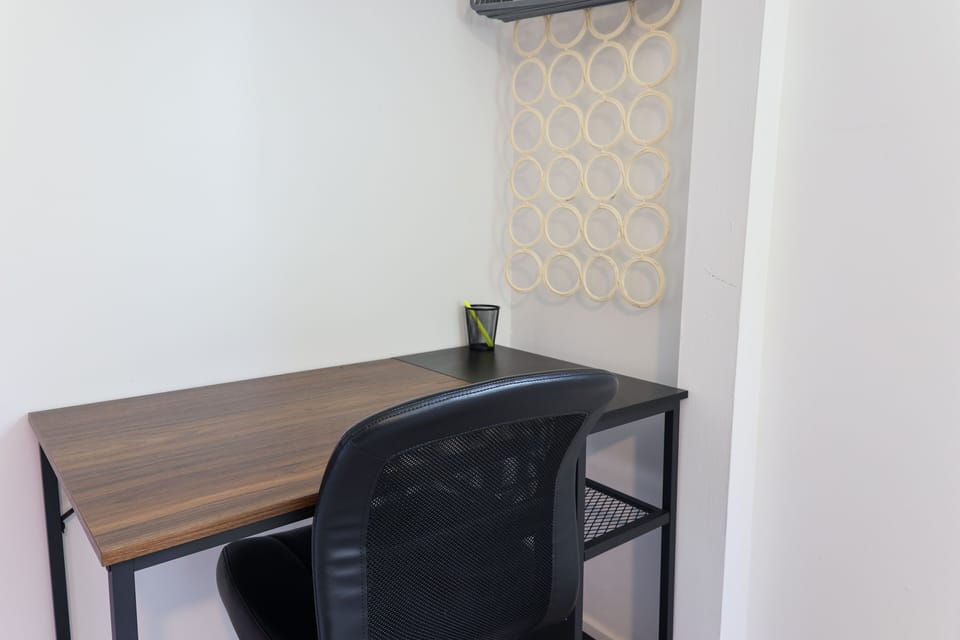 Cozy work station for those quick check in's with the office.