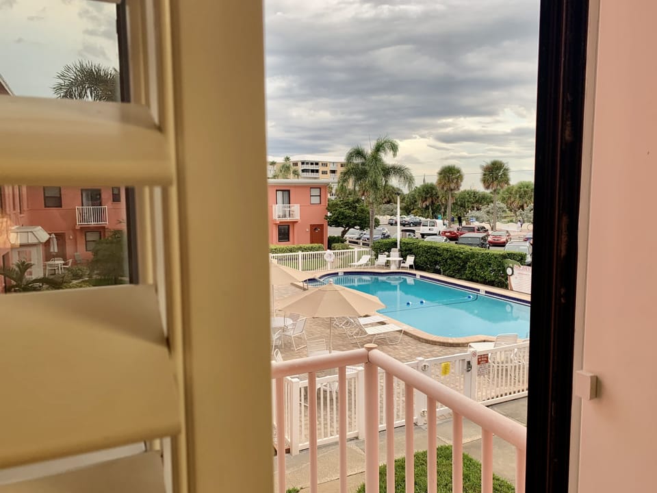 Pool view from kitchen 
