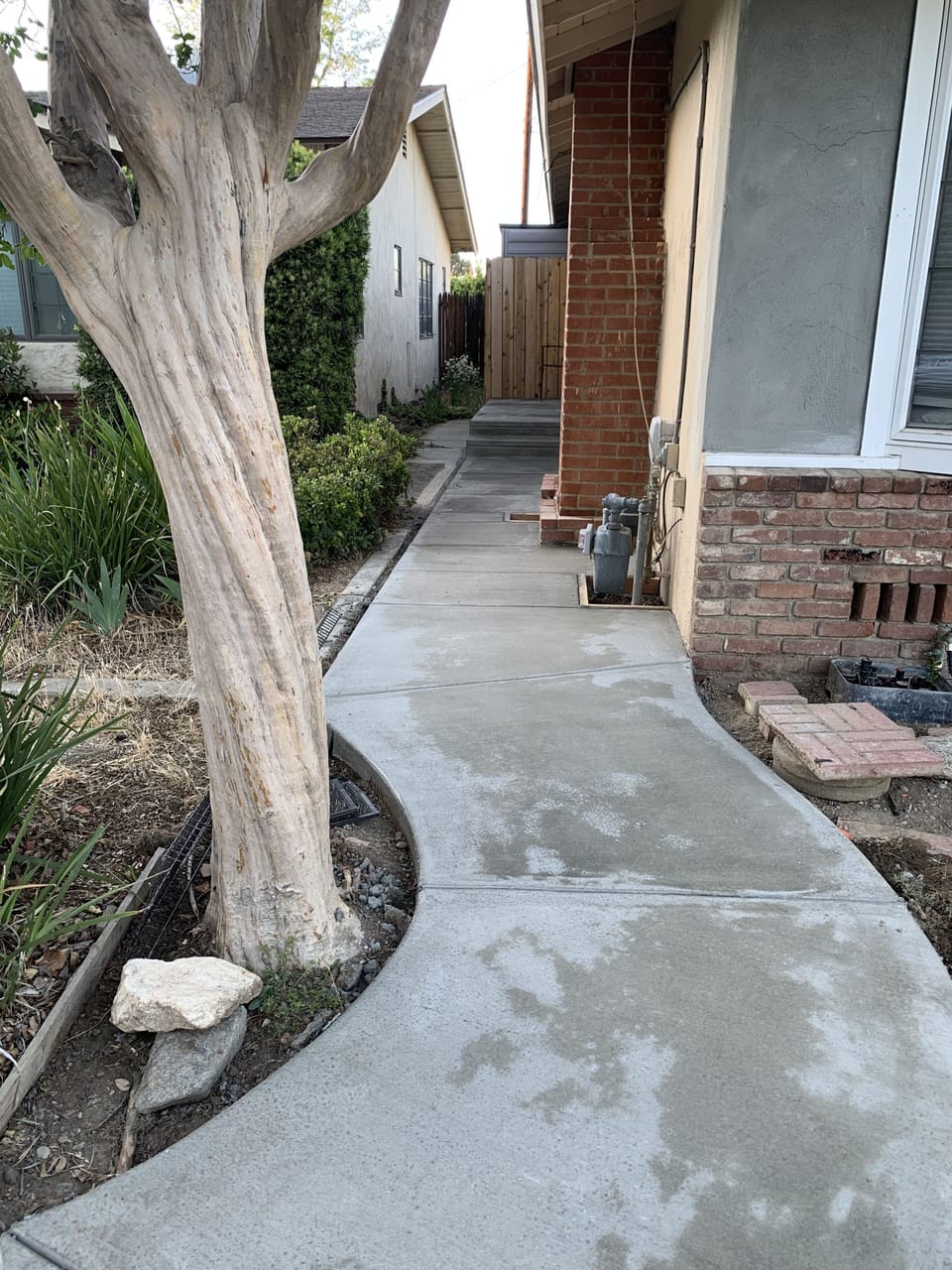 Private walkway from parking to porch and entry