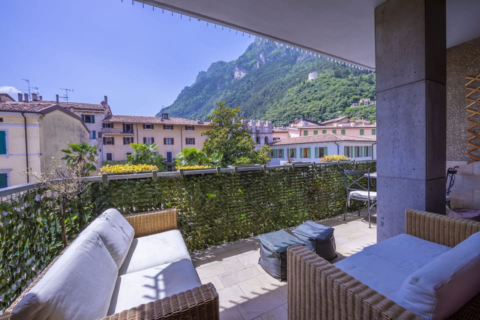 The terrace with large spaces and covered