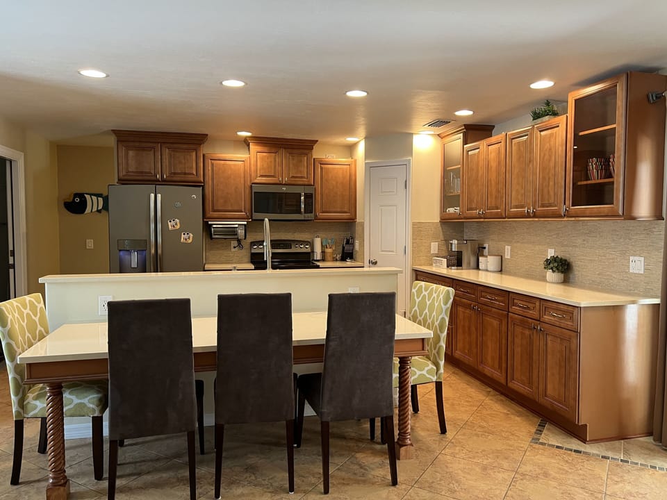 kitchen and dining area