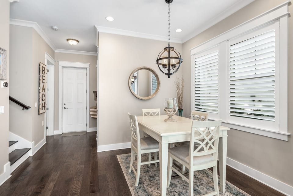 Seating for 4 to enjoy morning coffee or an intimate dinner with family. 