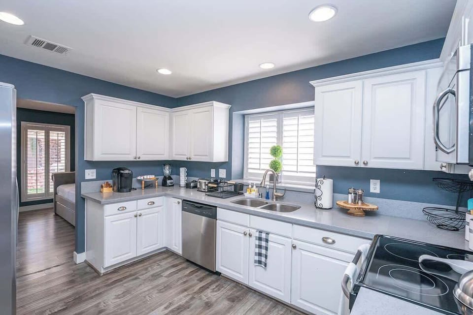 Our kitchen is equipped with beautiful, top of the line, stainless steel appliances for your convenience and efficiency!