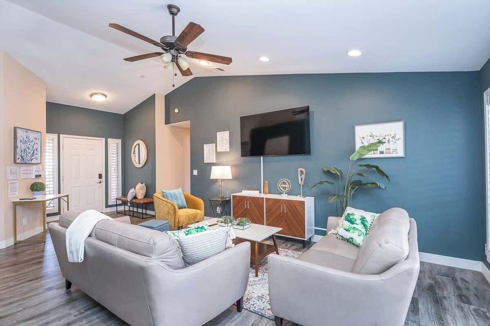 Our living room features incredibly comfortable, brand new couches. You'll love relaxing here and enjoying the HDTV!