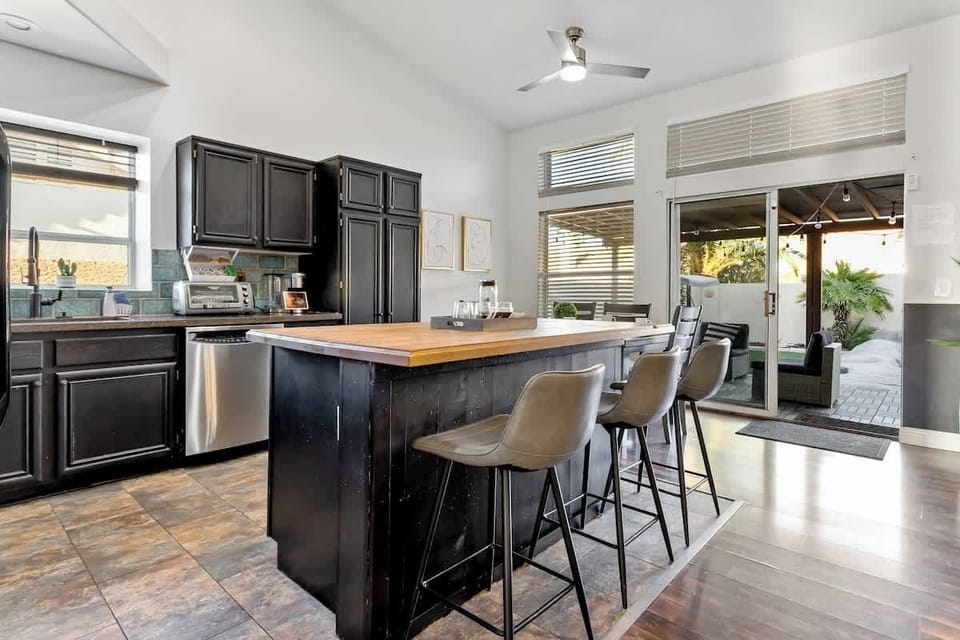 Take a seat at the kitchen island and keep the cook company while they prepare your favorite dish!