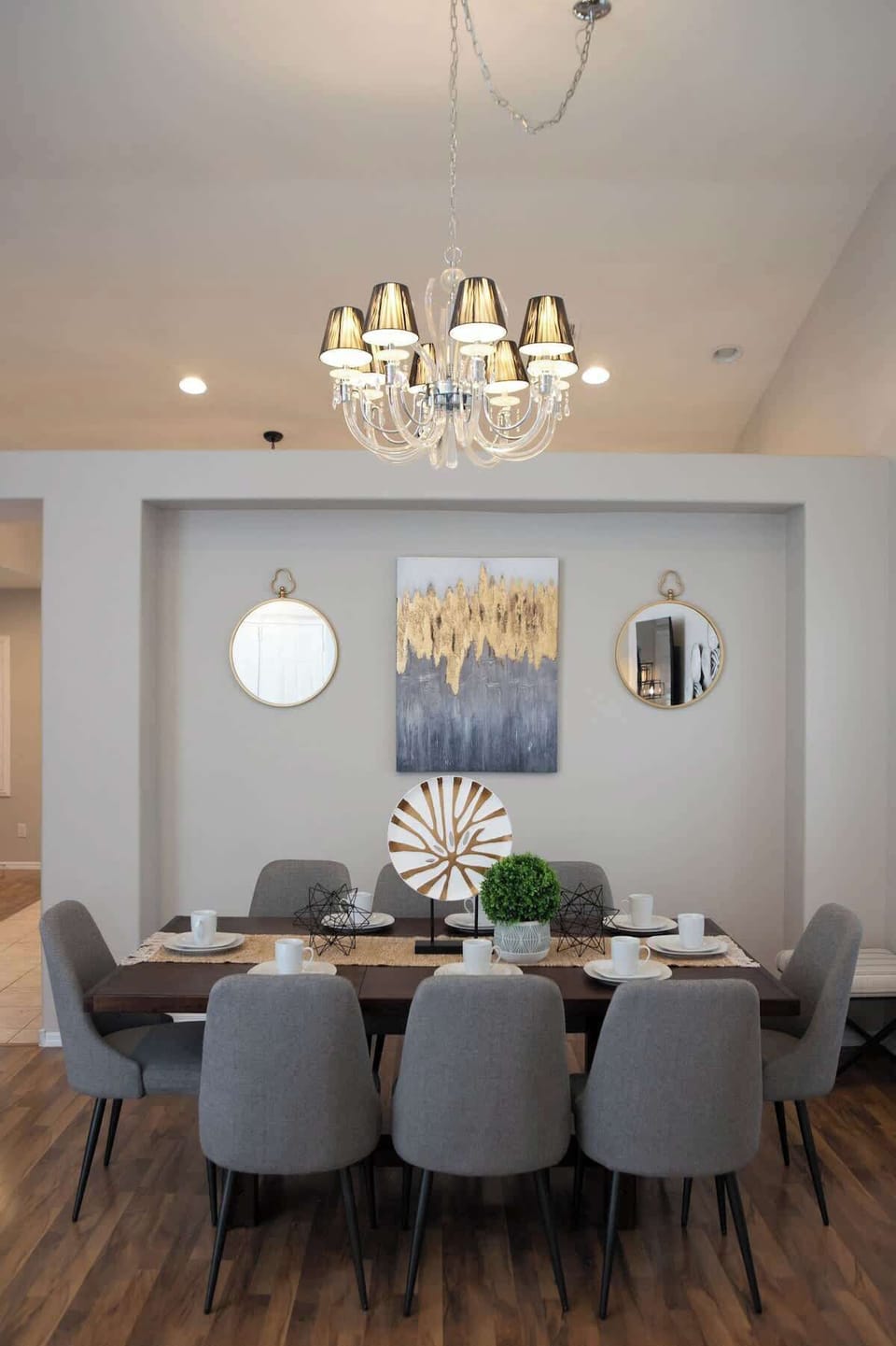 We have plenty of dining areas! You can eat at this gorgeous dining table, bar, or in the private outdoor area.
