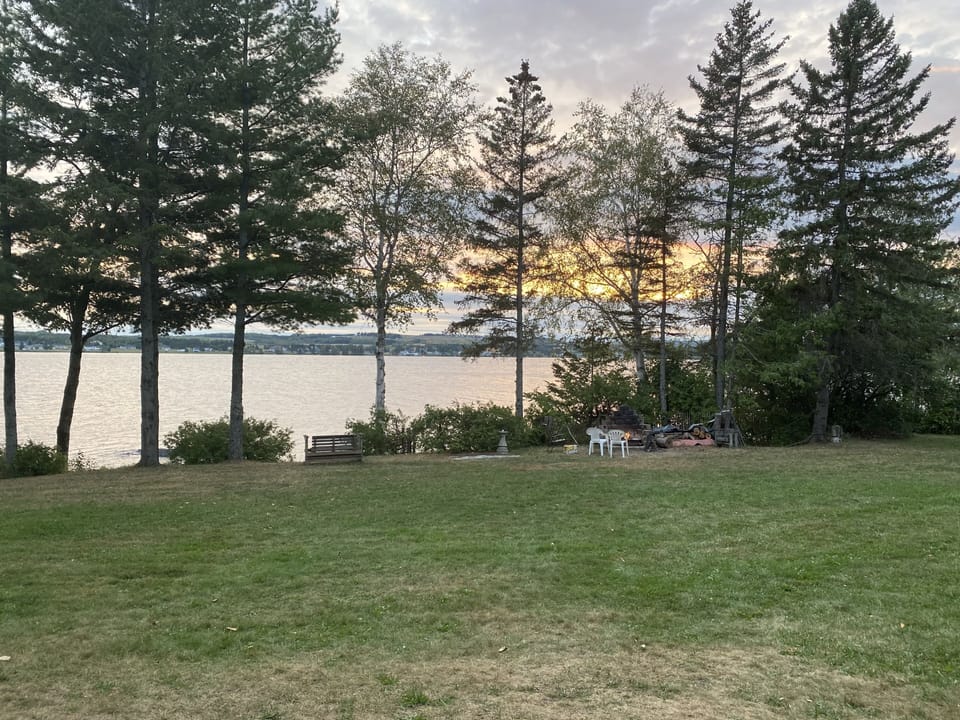 Fire pit and Long Lake 