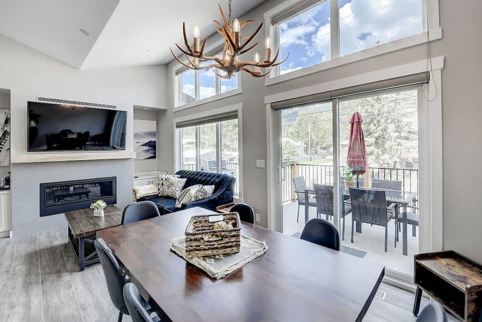 Open-concept living and dining area.