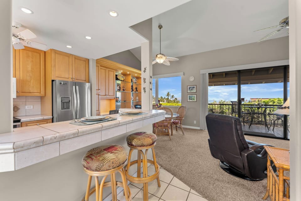 Condo (#17E - No Pets) | Private kitchen | Fridge, microwave, oven, stovetop