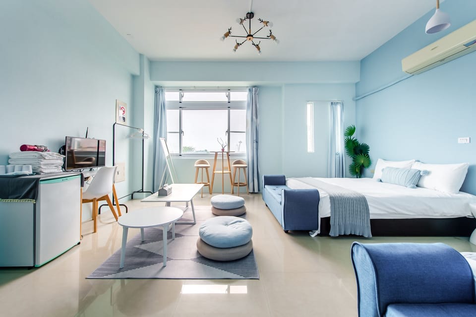 Quadruple Room, 2 Double Beds, Ocean View | Desk, free WiFi, bed sheets