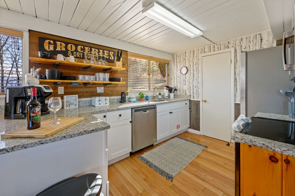 Newly renovated kitchen with stainless steel appliances