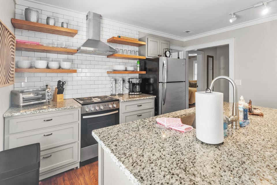 Kitchen is well equipped with all you could need on your vacation