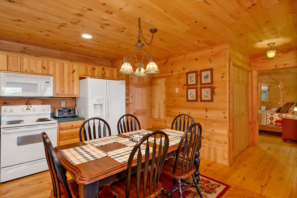 Full size pantry and seating for 6.