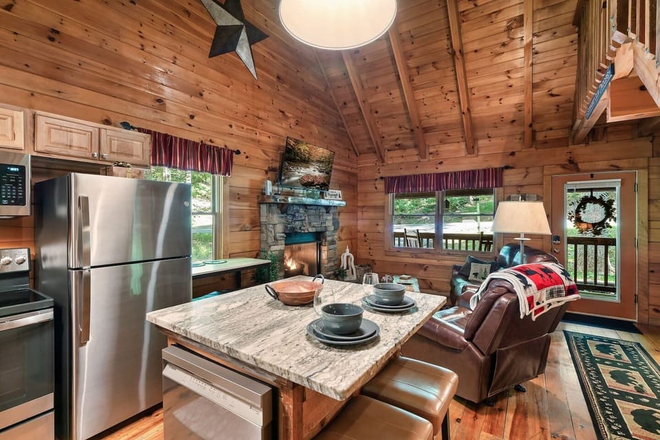 Stainless steel GE appliances.