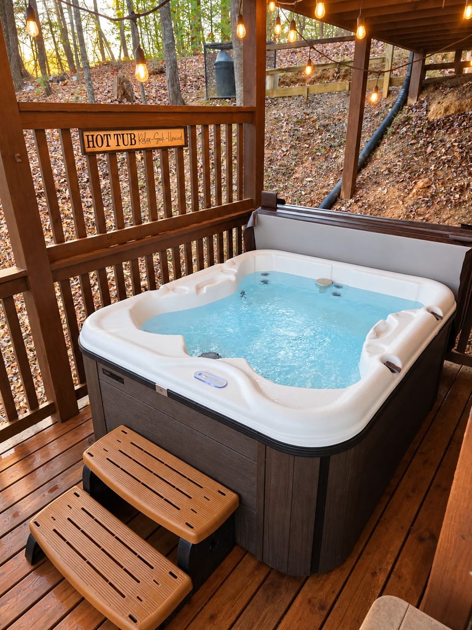 Outdoor spa tub