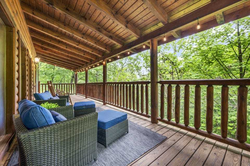 The top deck hosts these super comfy oversized chairs for a quiet escape