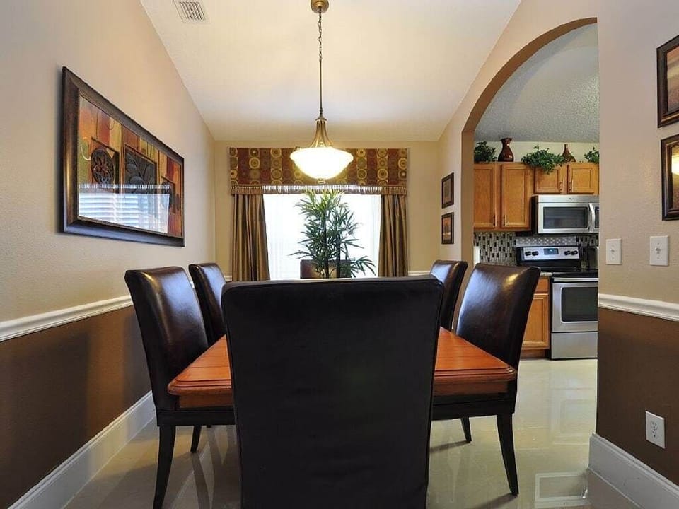 Formal dining room next to the kitchen