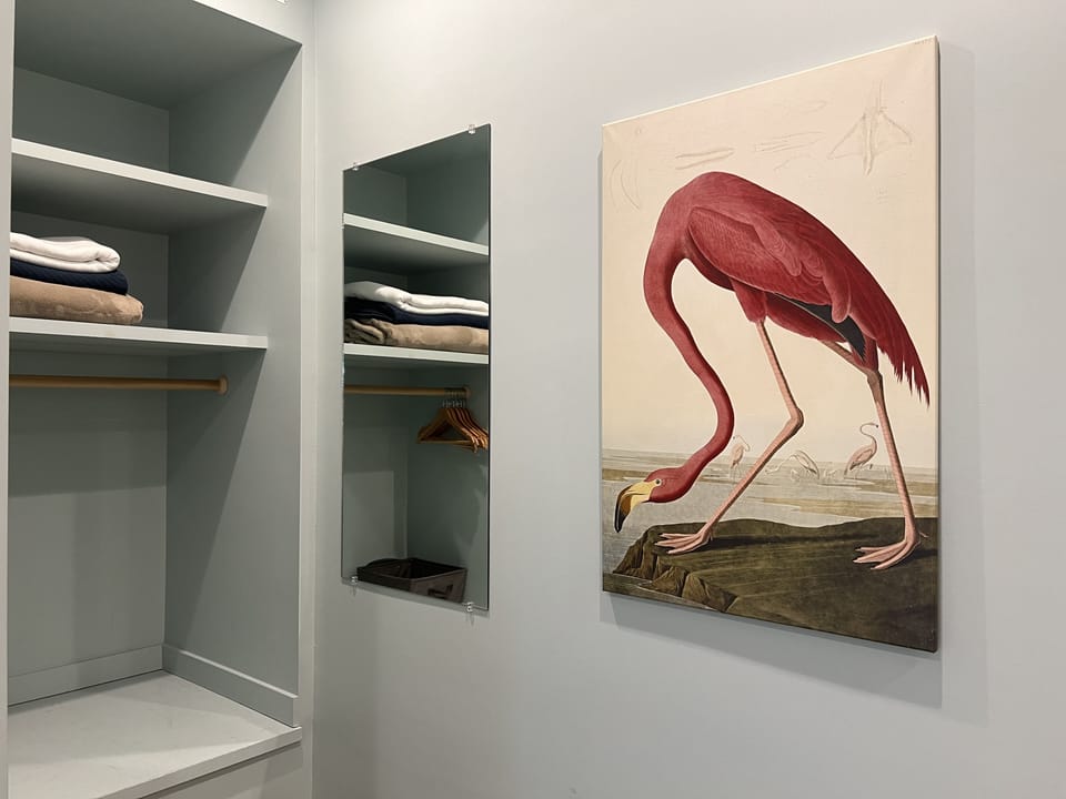 The bedroom closet where you can comfortably unpack.