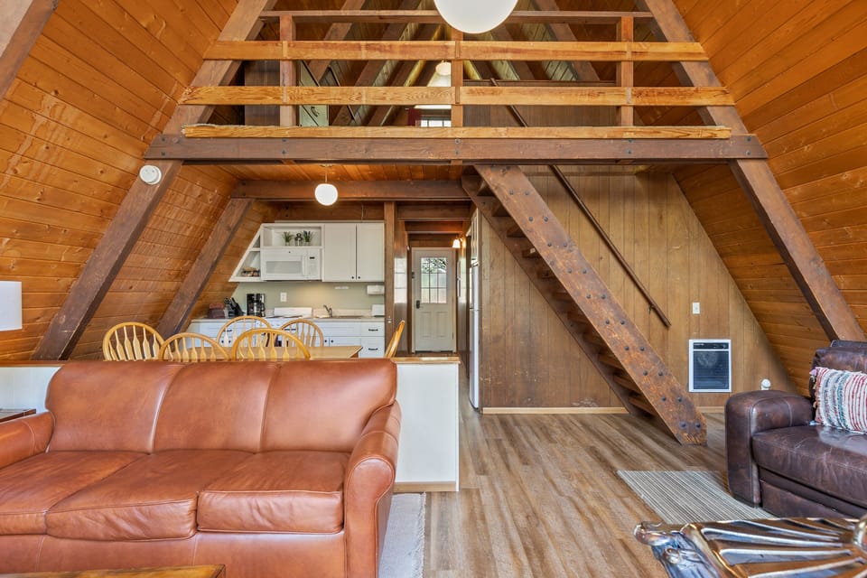 View of cabin from glass slider