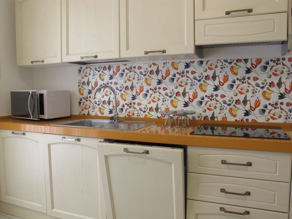 Kitchen, Countertop, Interior Design, Kitchen Sink, Major Appliance, Kitchen Appliance, Cabinetry, Furniture, Plumbing Fixture, Stove