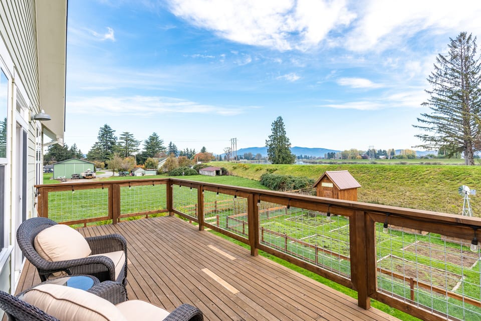 View from the second floor deck facing North.