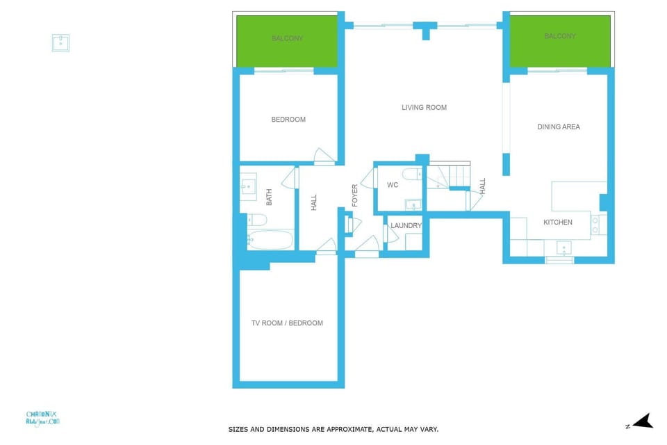 La Cordee 221 Penthouse floorplan - lower floor
