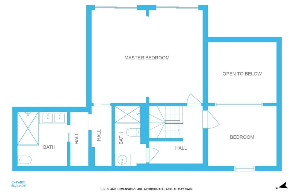 La Cordee 221 Penthouse floorplan - upper floor