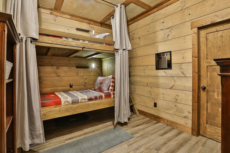 Bunk beds with privacy curtains